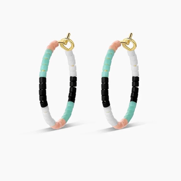 Gorjana Jewelry - NWT Gorjana 18k Gold plated Gigi Stripe Palm Desert Hoop Earrings